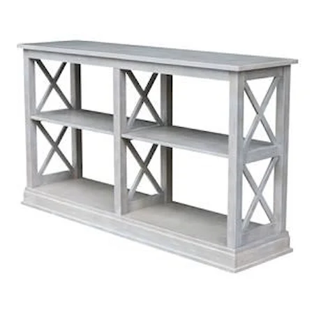 Farmhouse Rectangular Sofa Table with X Design